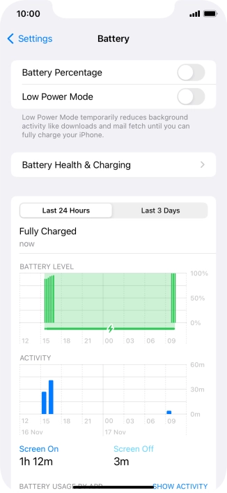 Press the indicator next to 