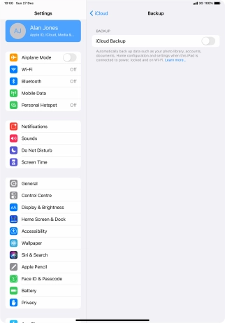 Press the indicator next to 
