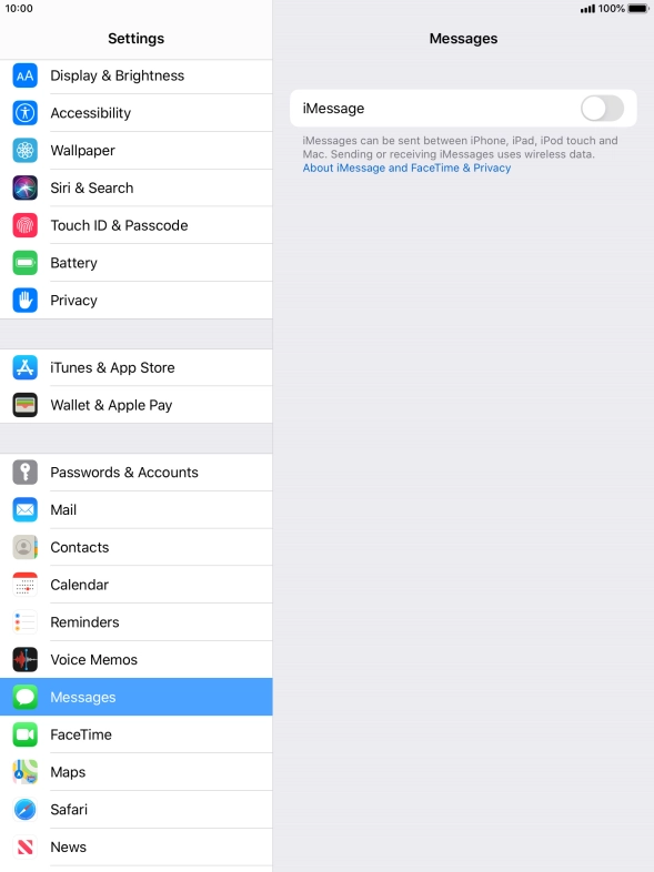 Press the indicator next to 