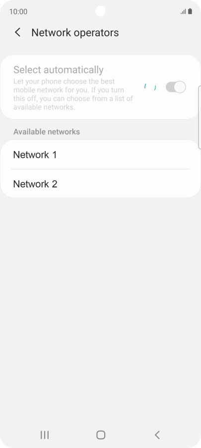 Press the required network.