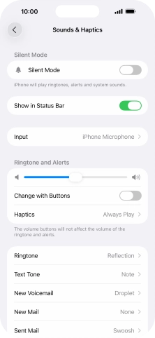 Press the indicator next to 