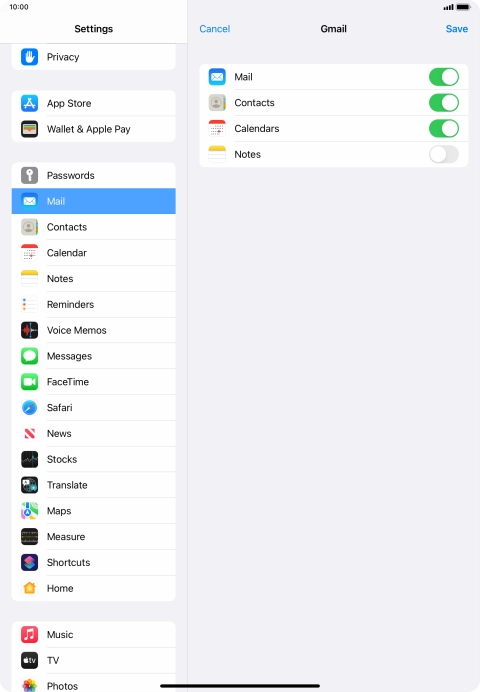If this screen is displayed, you email account has been recognised and set up automatically. Follow the instructions on the screen to key in more information and finish setting up your tablet.