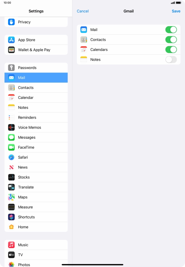 If this screen is displayed, you email account has been recognised and set up automatically. Follow the instructions on the screen to key in more information and finish setting up your tablet.