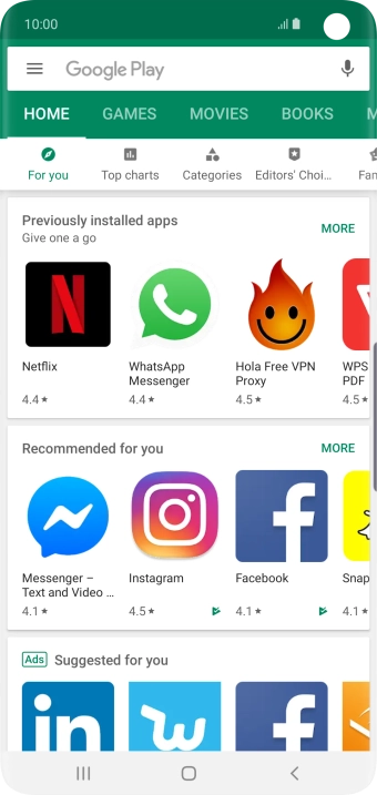 Slide your finger right starting from the left side of the screen.