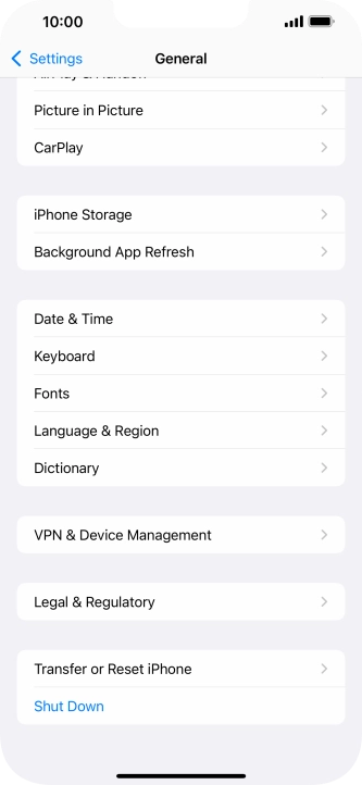 Press Transfer or Reset iPhone.