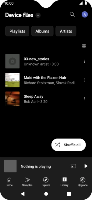 Press the required audio file.