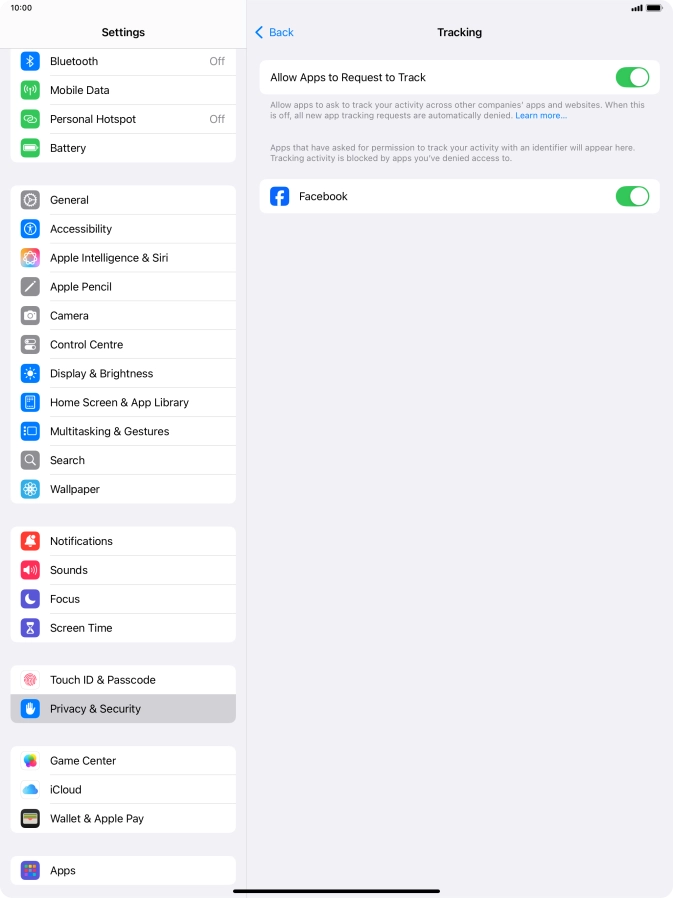 Press the indicator next to 