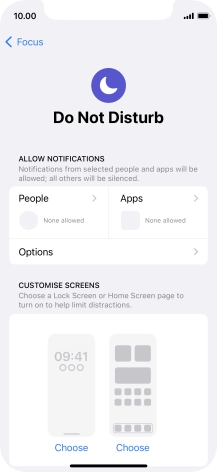 Press People and follow the instructions on the screen to select which contacts you would like to receive calls and notifications from when Do Not Disturb is turned on.