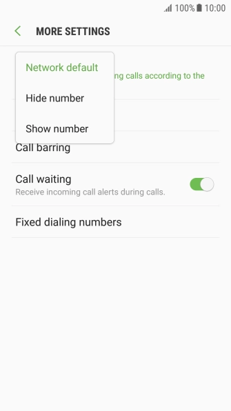 Press Show number to turn on caller identification.
