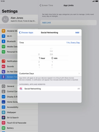 Press Customise Days.