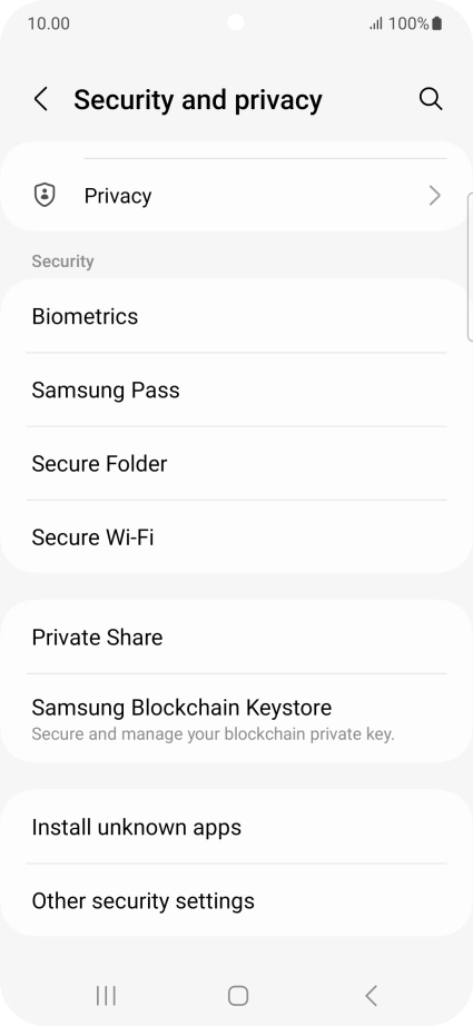 Press Other security settings.