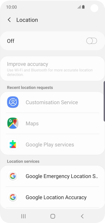 Press the indicator to turn the function on or off.
