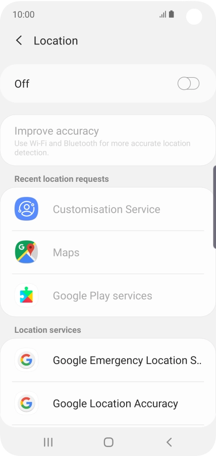 Press the indicator to turn the function on or off.