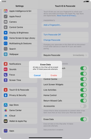 If you turn on the function, press Enable.