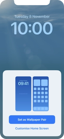 To use the same colour theme on the home screen, press Set as Wallpaper Pair.
