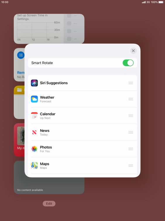 Press the indicator next to 