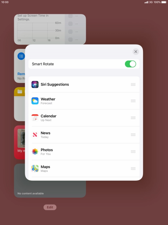 Press the indicator next to 