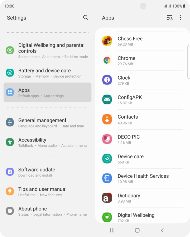 Press the required app.