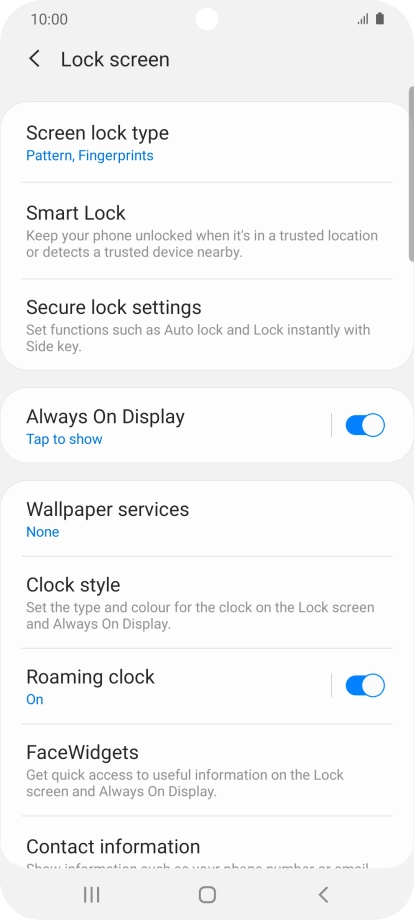 Press Screen lock type and key in the additional phone lock code you created earlier.