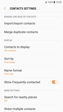 Press Import/export contacts.