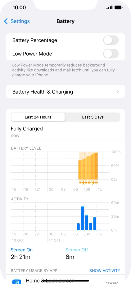 Press the indicator next to 