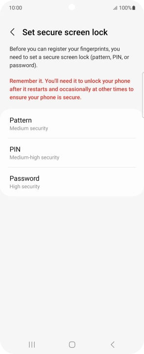 Press the required phone lock code and follow the instructions on the screen to create an additional phone lock code.