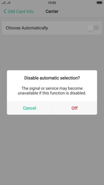 Press Off and your phone will search for networks.