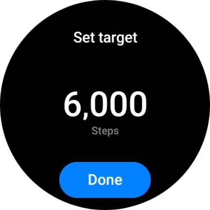 Slide your finger up or down on the screen to select the required goal.