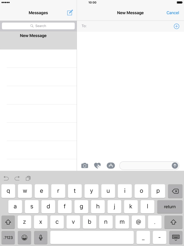 Press the search field and key in the first letters of the recipient's name.