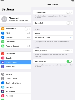 Press the indicator next to 