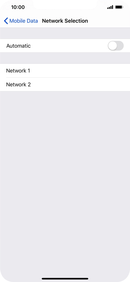 If you turn off the function, press the required network.