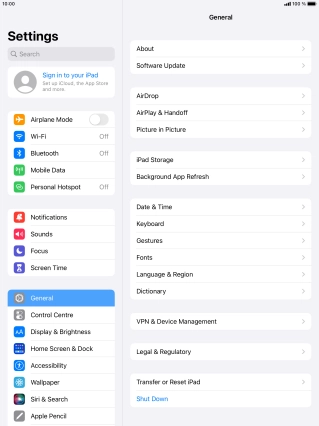Press Sign in to your iPad.