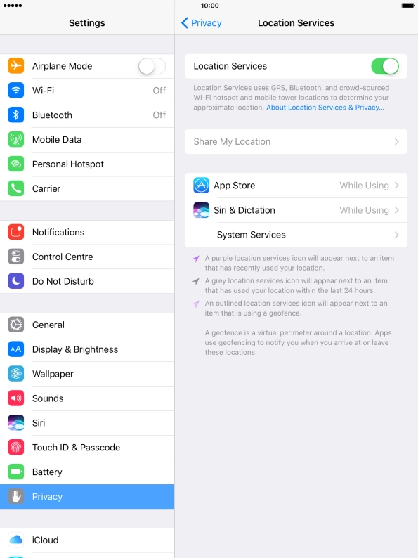 Press the required application.