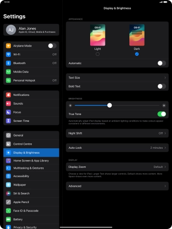 Press the indicator next to 
