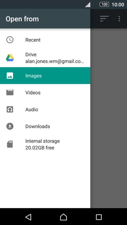 Press the required category and go to the required folder.