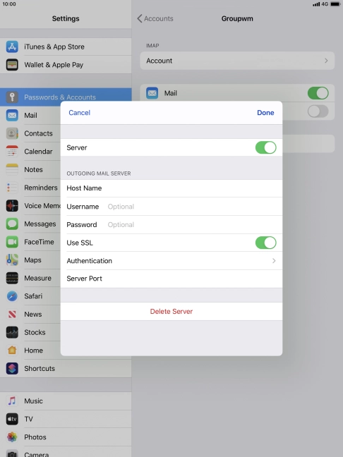 Press the indicator next to 