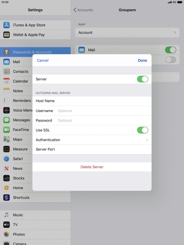 Press the indicator next to 