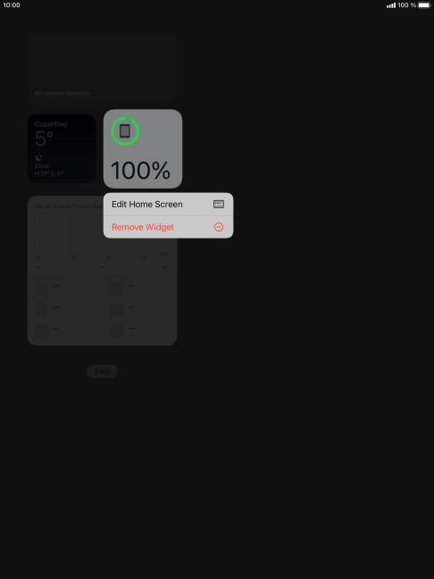 Press Remove Widget.