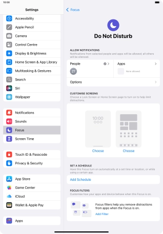 Press People and follow the instructions on the screen to select which contacts you would like to receive calls and notifications from when Do Not Disturb is turned on.