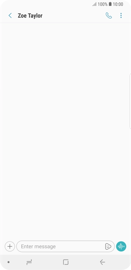 Press the text input field and write the text for your text message.