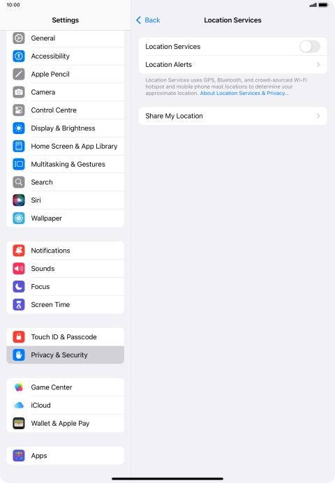 Press the indicator next to 