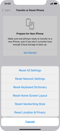 Press Reset Network Settings.