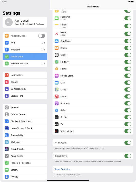 Press the indicator next to 