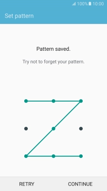 Slide your finger across the screen to connect at least four points and press CONTINUE.