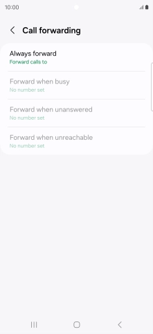 Press the required divert type.