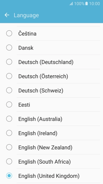Press the required language.
