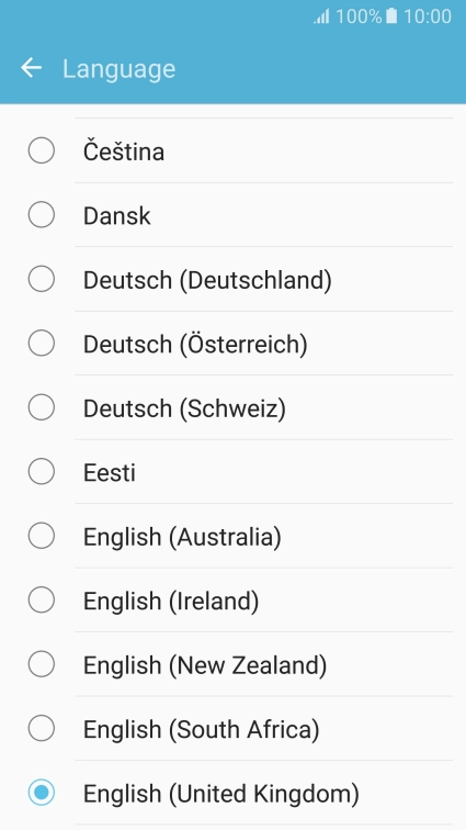 Press the required language.