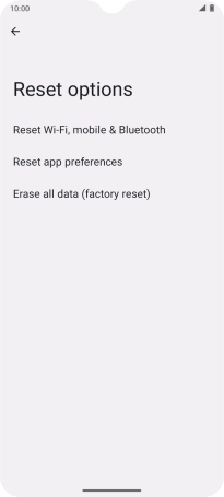 Press Erase all data (factory reset).