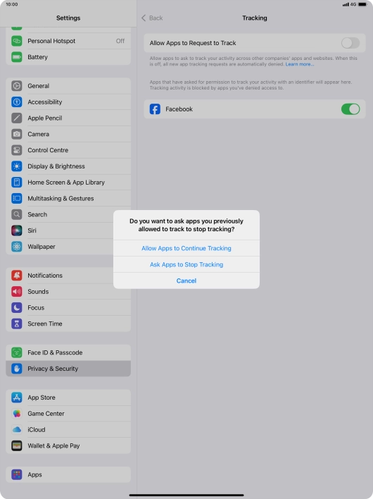 If you turn off the function, press the required setting.
