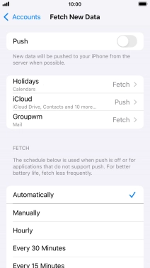 If you turn off the function, press the required setting.